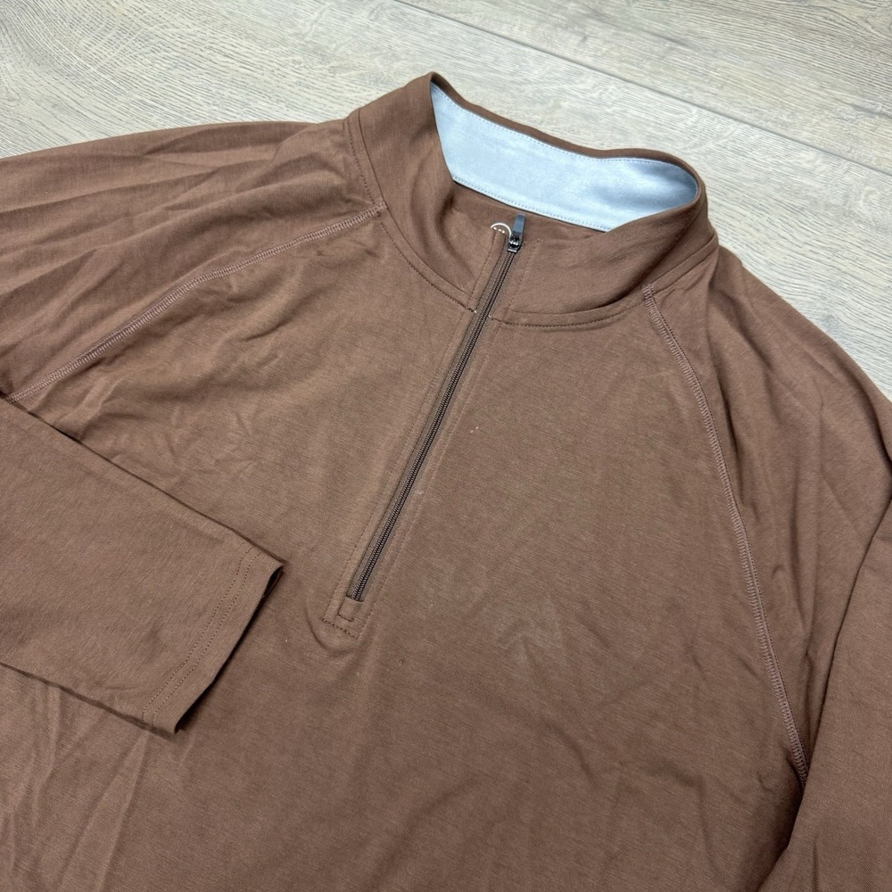 Free Fly‎ Brown 1/4 Zip Pullover Men Sz XL Performance Prep